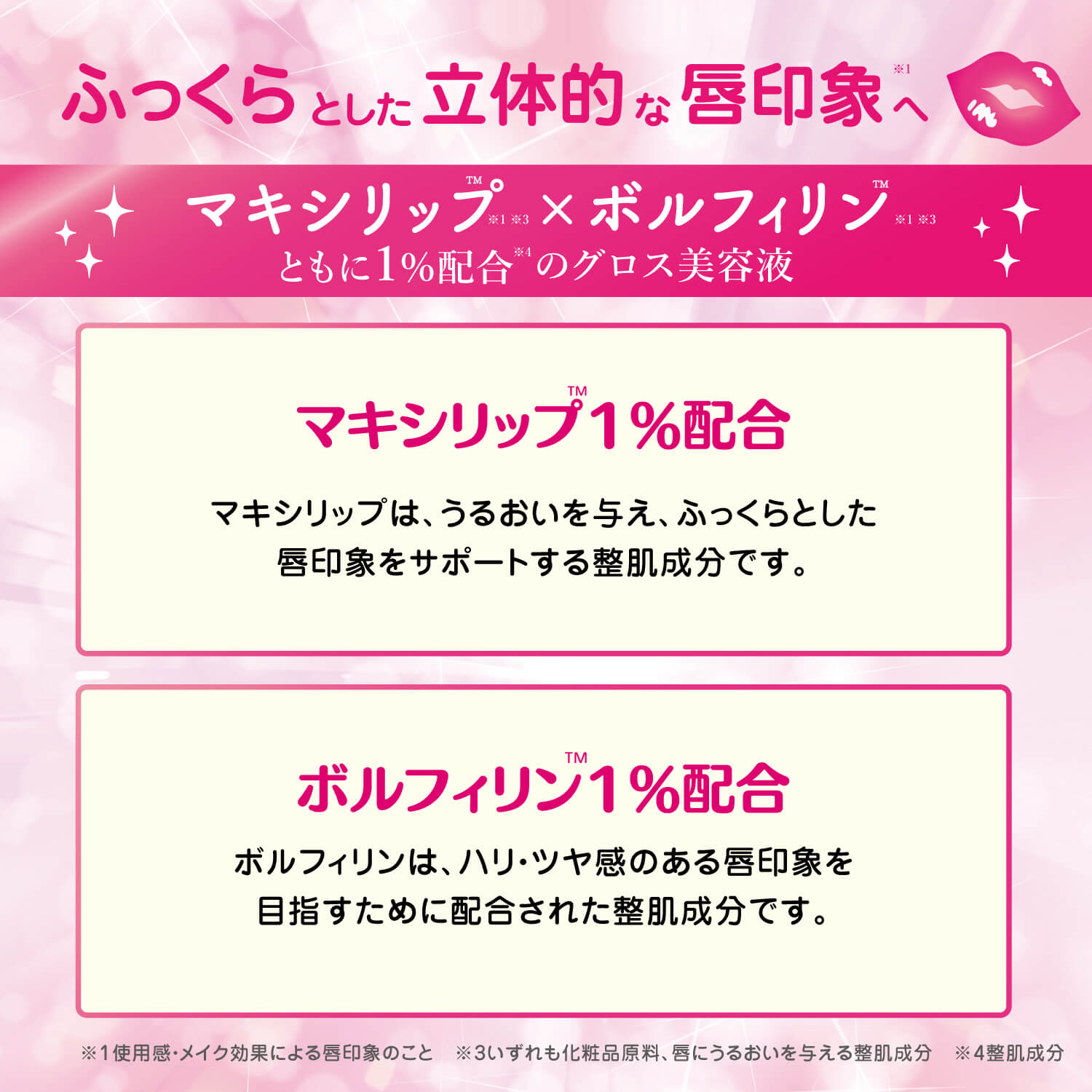 ふっくらとした立体的な唇印象へ